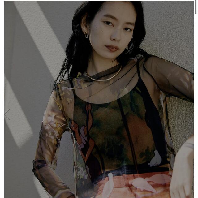 AMERI VINTAGE SHEER TOP Snow White - カットソー(長袖/七分)