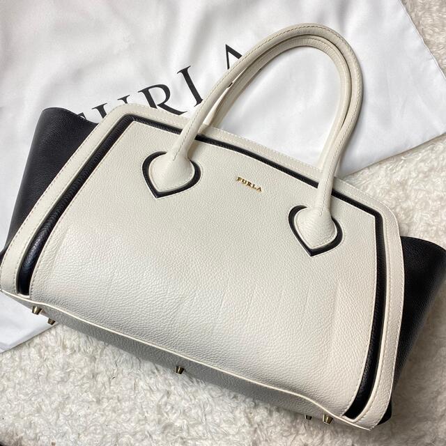 ✨激レア✨ FURLA フルラ　カレッジ　バイカラー　ハンドバッグ