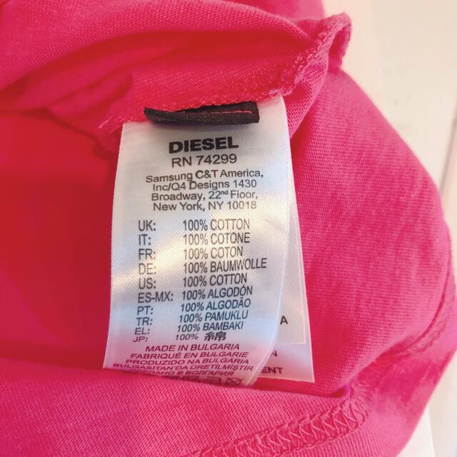 DIESEL(ディーゼル)のディーゼルキッズ　ガールズ　ピンク半袖Tシャツ　95㎝相当 キッズ/ベビー/マタニティのキッズ服女の子用(90cm~)(Tシャツ/カットソー)の商品写真