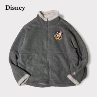 ディズニー(Disney)のディズニー　ボアジャケット　グレー　刺繍ロゴ　ミッキー　ブルゾン(ブルゾン)