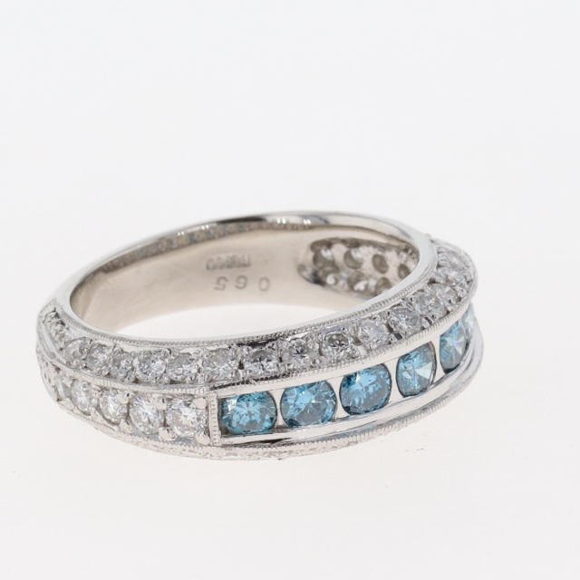 激安通販 美品 Pt900 エメラルド0.45ct ダイヤ計0.08ct リング 指輪