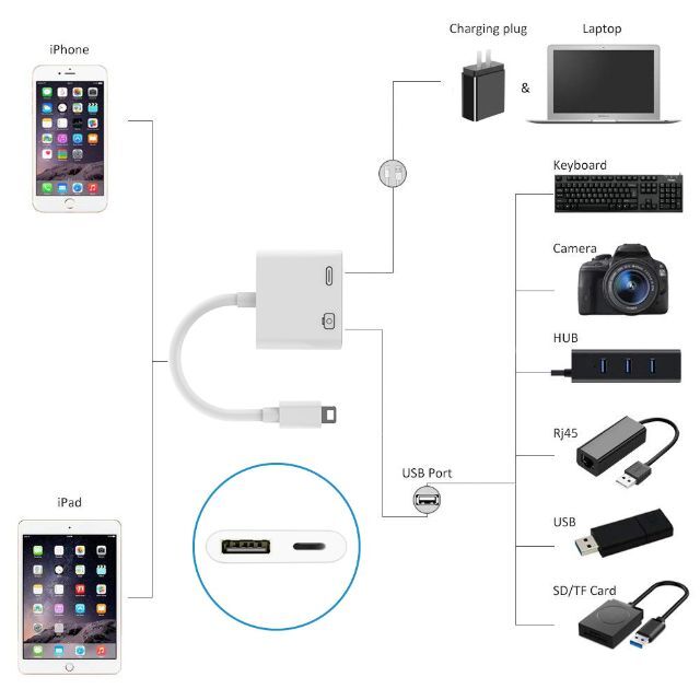 Lightning - USB 3カメラアダプタ スマホ/家電/カメラのテレビ/映像機器(映像用ケーブル)の商品写真