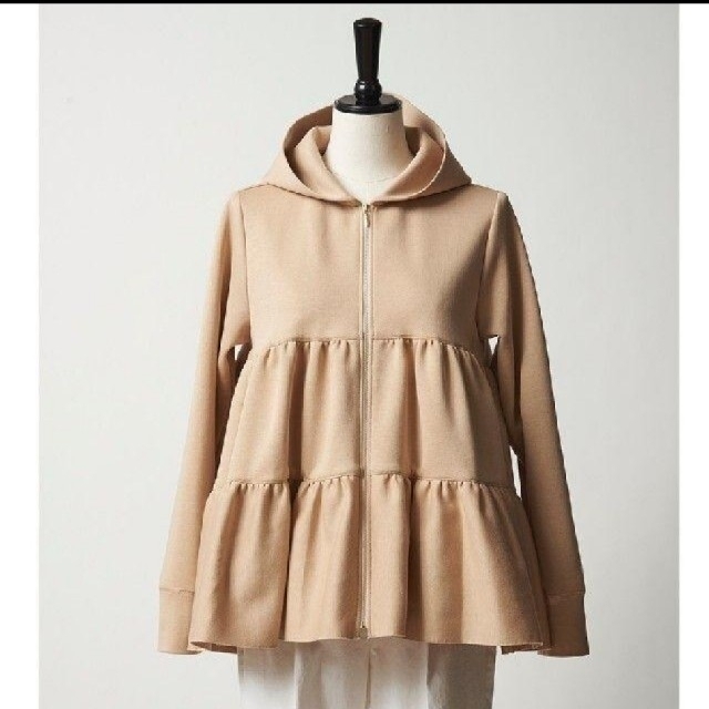 ヨリ yori☆ティアードパーカー ベージュ spring ペプラム フリル 美品 previntec.com