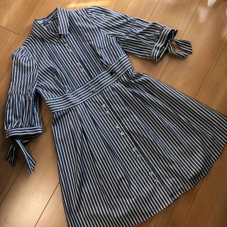 バーバリーブルーレーベル(BURBERRY BLUE LABEL)のバーバリーブルーレーベル　ストライプワンピース　38 美品(ひざ丈ワンピース)