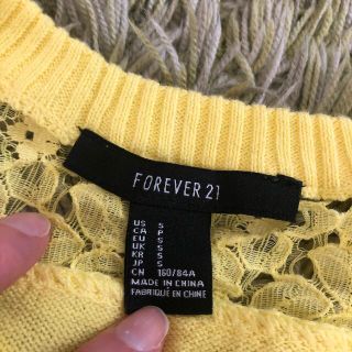 フォーエバートゥエンティーワン(FOREVER 21)のフォーエバー21 春色カーディガン　レース切り替え　M(カーディガン)