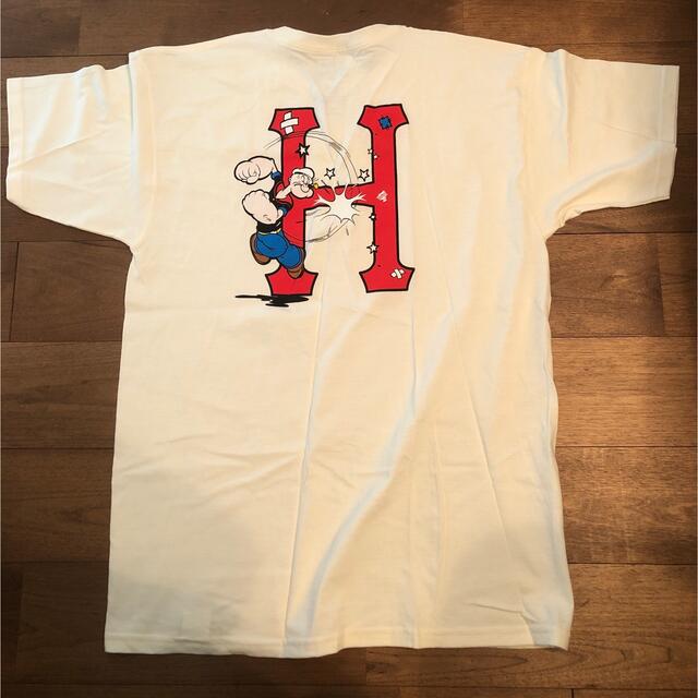 HUF × POPEYE　ハフ　ポパイ　コラボTシャツ　Hロゴ