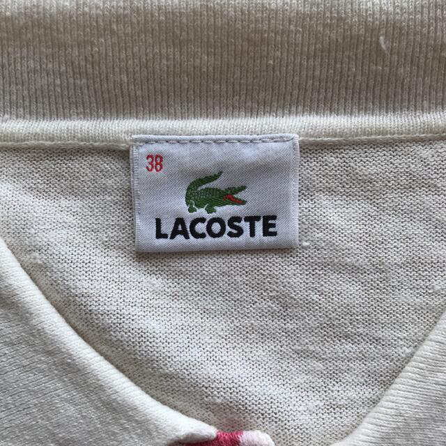 LACOSTE(ラコステ)のLACOSTE ラコステ リネン×コットン 半袖 ポロシャツ 白 S レディースのトップス(ポロシャツ)の商品写真