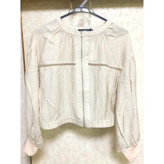 ダブルクローゼット(w closet)の新品タグ付き★w closet クルーネック ギャザーブルゾン ジャケット(ブルゾン)