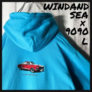 ウィンダンシー(WIND AND SEA)の【即完売 コラボ L】ウィンダンシー 9090 両面ロゴ スウェット パーカー.(パーカー)