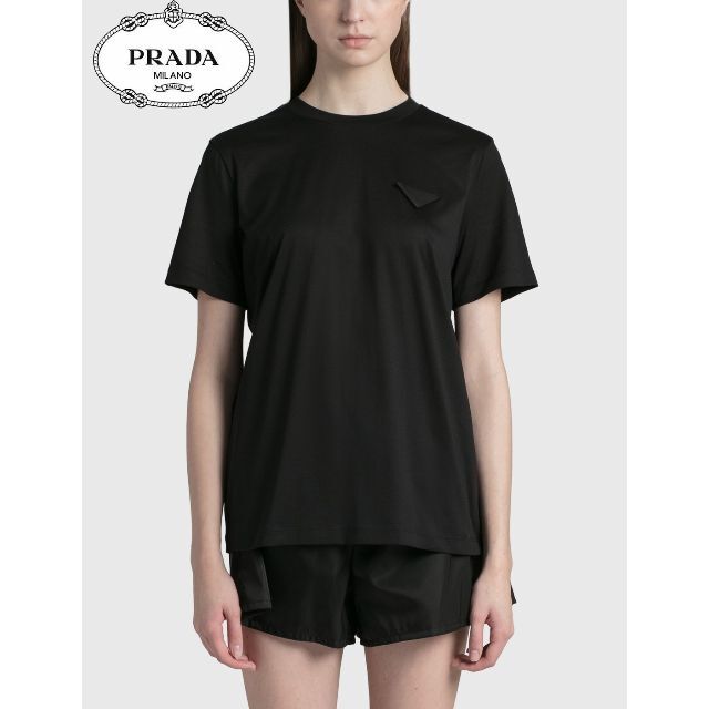 PRADA - PRADA コルセット レースバック ジャージー Tシャツ