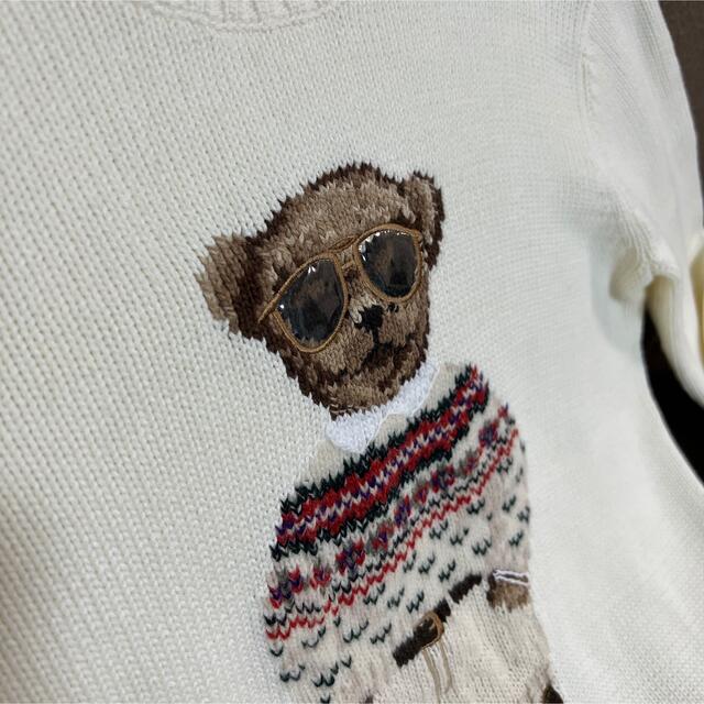 POLO RALPH LAUREN ラルフローレン セーター ベア オフホワイト 最高の