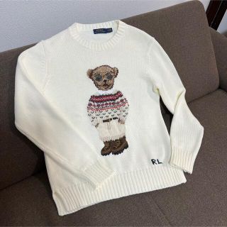 ポロラルフローレン(POLO RALPH LAUREN)のPOLO RALPH LAUREN ラルフローレン セーター ベア オフホワイト(ニット/セーター)