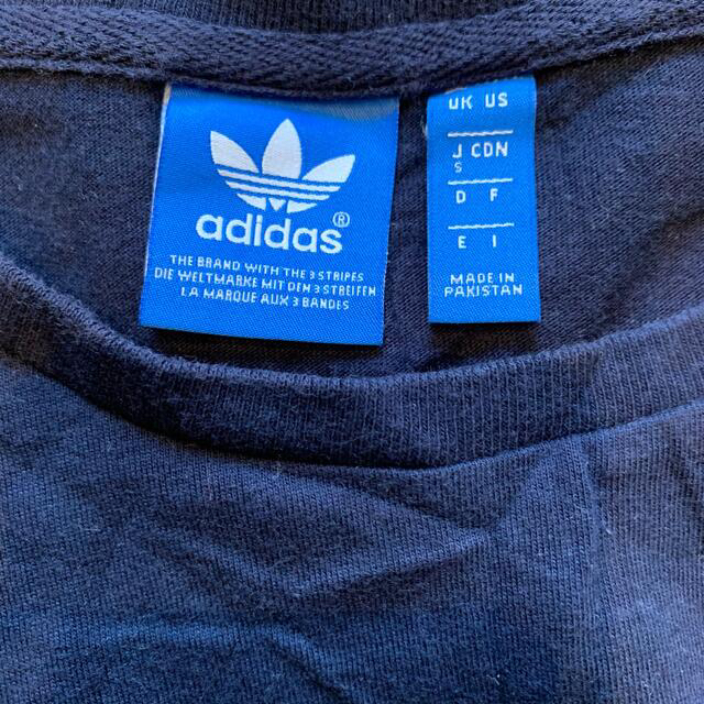 adidas(アディダス)のadidas ショートスリーブ  ロゴ Tシャツ ボートネック 紺色系 子供 レディースのトップス(Tシャツ(半袖/袖なし))の商品写真