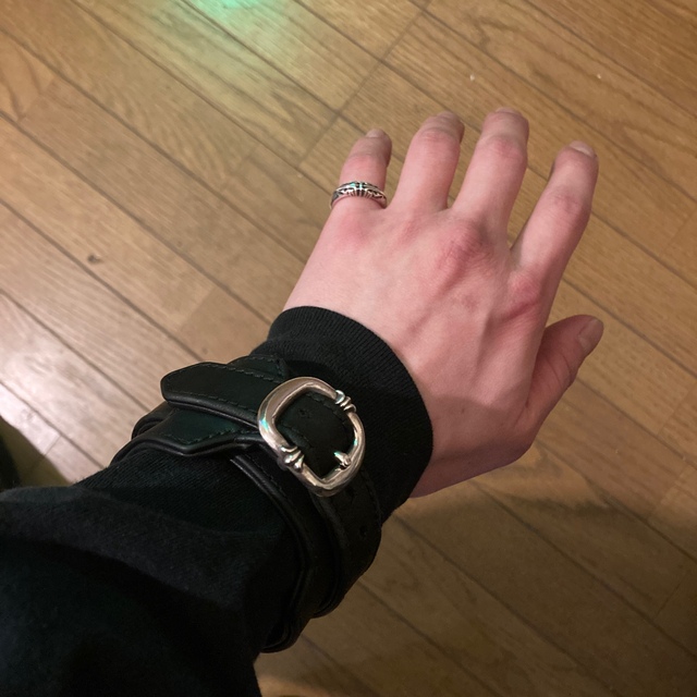 クロムハーツ CHROME HEARTS ■ 【 RR TINY BUCKLE 】 ロックンロール レザー ブレスレット s2117710状態コメント