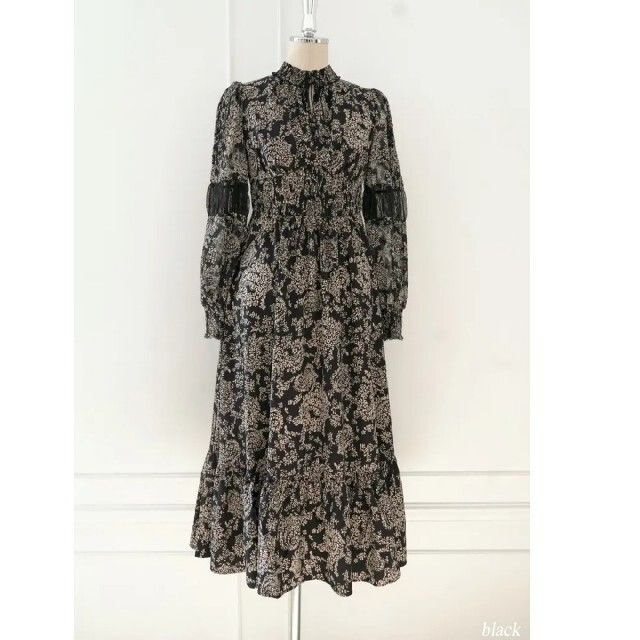 Her lip to(ハーリップトゥ)の【完売品】Winter Floral Long-sleeve Dress レディースのワンピース(ロングワンピース/マキシワンピース)の商品写真