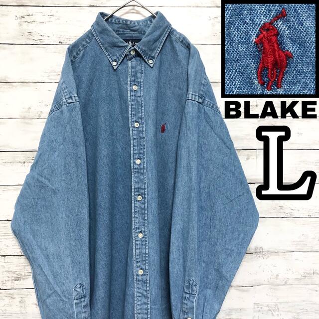BLAKE 90s ラルフローレン デニムシャツ L 長袖  刺繍ロゴ