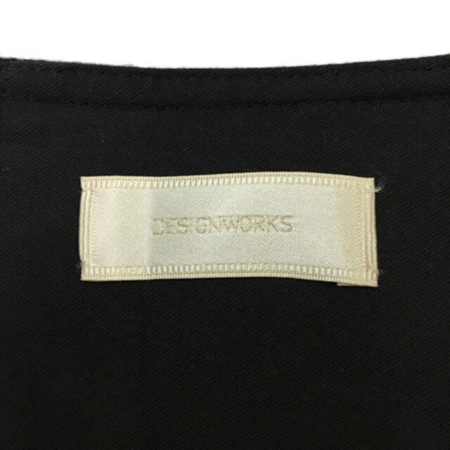 DESIGNWORKS(デザインワークス)のデザインワークス スカート 台形 フレア ひざ丈 ウール 無地 36 黒 レディースのスカート(ひざ丈スカート)の商品写真