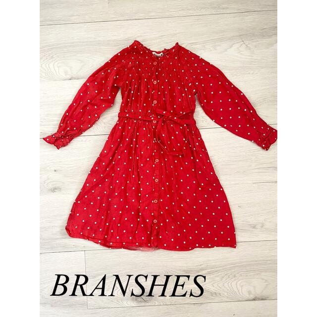 Branshes(ブランシェス)のbranshes＊ドット柄シャツワンピース キッズ/ベビー/マタニティのキッズ服女の子用(90cm~)(ワンピース)の商品写真