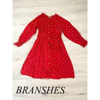 ブランシェス(Branshes)のbranshes＊ドット柄シャツワンピース(ワンピース)