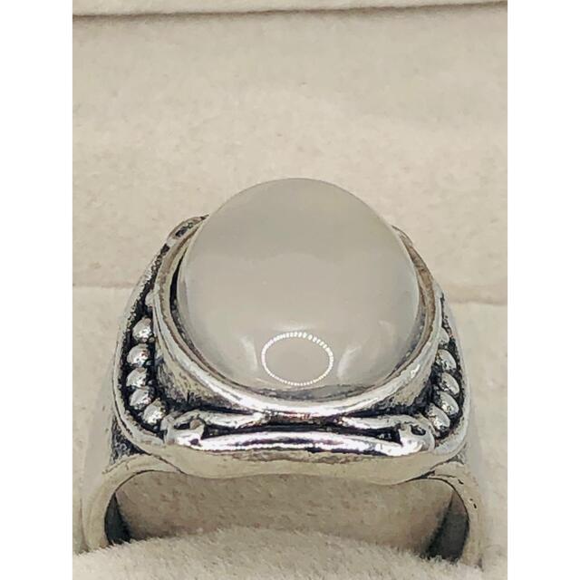グレーアゲート指輪 ヴィンテージ灰色瑪瑙指輪 レトロなパワーストーン指輪 レディースのアクセサリー(リング(指輪))の商品写真