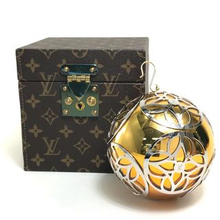 ルイヴィトン(LOUIS VUITTON)のルイヴィトン LOUIS VUITTON オーナメント M47005 モノグラム ボール オブジェ メタル ゴールド×シルバー(彫刻/オブジェ)