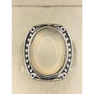 saleグレーアゲート指輪 灰色瑪瑙指輪 レトロなパワーストーン指輪 002(リング(指輪))