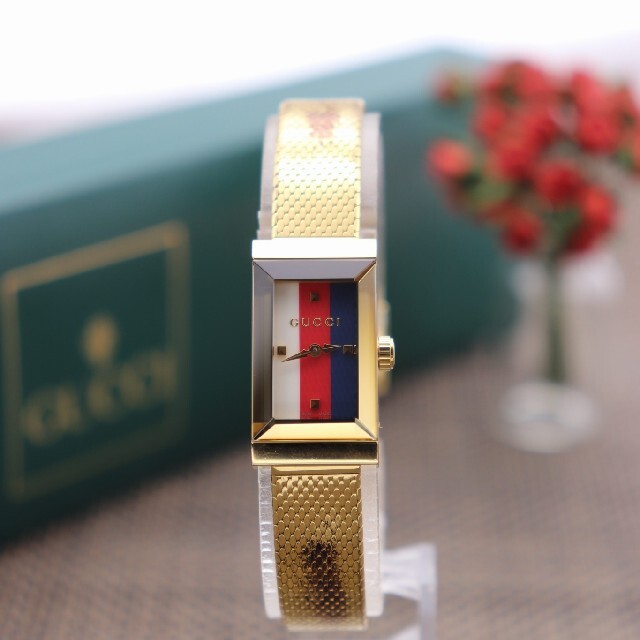 正規品【新品電池】GUCCI 147.5/トリコロール イチゴモチーフ 動作良好