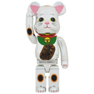 メディコムトイ(MEDICOM TOY)のBE@RBRICK 招き猫 銀メッキ 発光 1000％(その他)