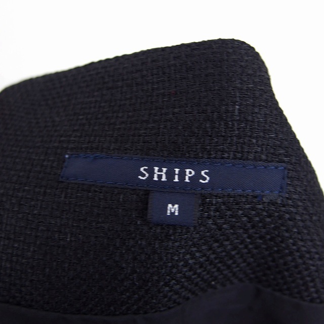 SHIPS(シップス)のシップス SHIPS 台形 スカート 膝下 総柄 プリーツ タック M ブラック レディースのスカート(ひざ丈スカート)の商品写真