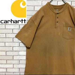 カーハート(carhartt)の超希少 カーハート ロゴタグ ヘンリーネック 半袖Tシャツ メキシコ製 90s(Tシャツ/カットソー(半袖/袖なし))