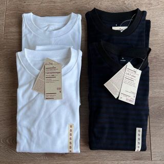 ムジルシリョウヒン(MUJI (無印良品))の【お客様専用】インド綿スムース編みクルーネック長袖Ｔシャツ（欧米サイズ）婦人Ｓ(Tシャツ(長袖/七分))