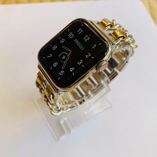 アップルウォッチ(Apple Watch)のApple Watch アップルウォッチ チェーンステンレス本革バンド(レザーベルト)