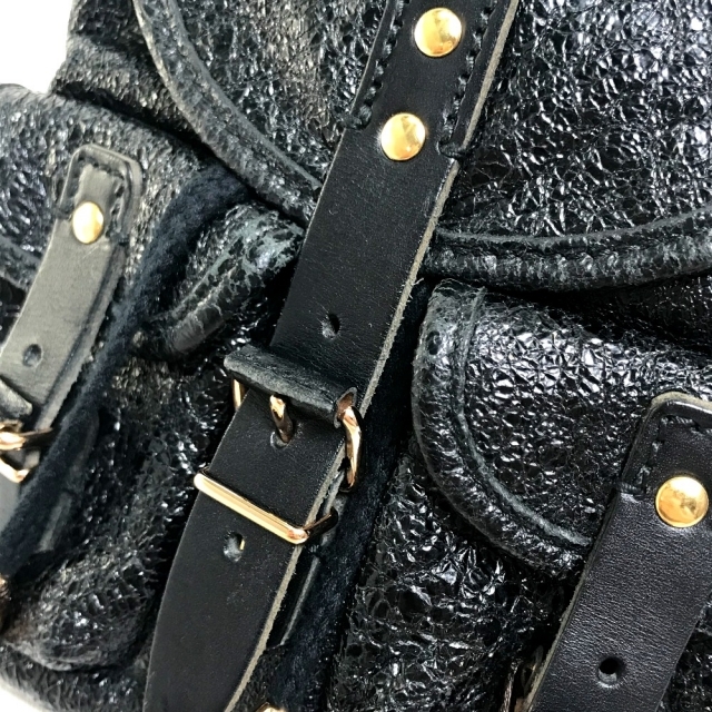 Balenciaga(バレンシアガ)のバレンシアガ BALENCIAGA チェーン 128520 ワンハンドル ミニバッグ ハンドバッグ 型押しレザー ブラック レディースのバッグ(ハンドバッグ)の商品写真