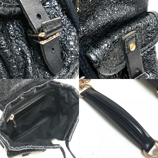 Balenciaga(バレンシアガ)のバレンシアガ BALENCIAGA チェーン 128520 ワンハンドル ミニバッグ ハンドバッグ 型押しレザー ブラック レディースのバッグ(ハンドバッグ)の商品写真