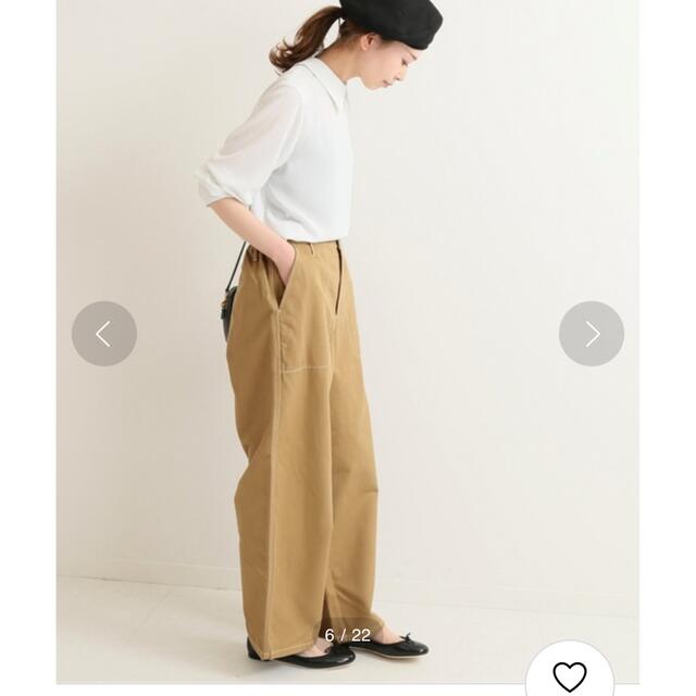 美品♡︎IENAコットンツイルワイドPTベージュ