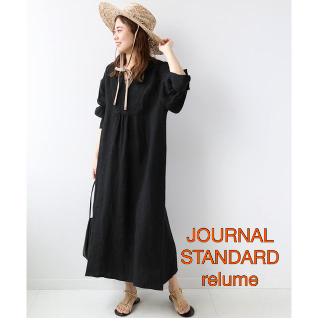 JOURNAL STANDARD relume リネンカフタンワンピース 黒