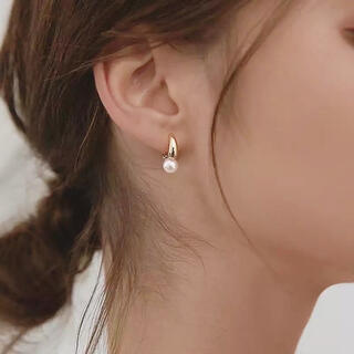 ドゥーズィエムクラス(DEUXIEME CLASSE)のdainty pearl hoop pierce 18k coating(ピアス)