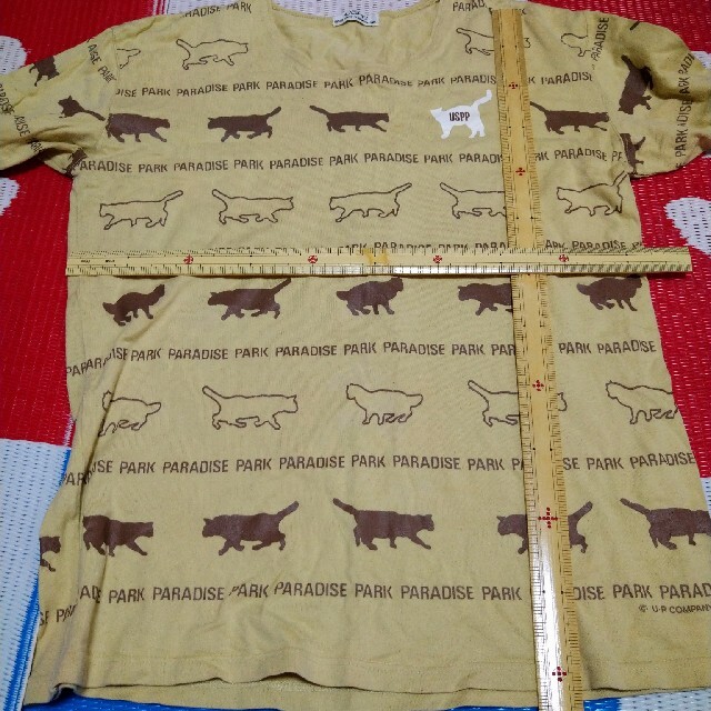 Ｌ0313 ＵＳＰＰ 猫　ねこ　プリント　長袖Tシャツ レディースのトップス(Tシャツ(長袖/七分))の商品写真