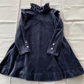 プチバトー(PETIT BATEAU)のプチバトー　ベロアワンピース　104センチ(ワンピース)