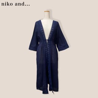 ニコアンド(niko and...)のsale【niko and…】レース付き羽織り　ワンピース　ネイビー　ニコアンド(ロングワンピース/マキシワンピース)