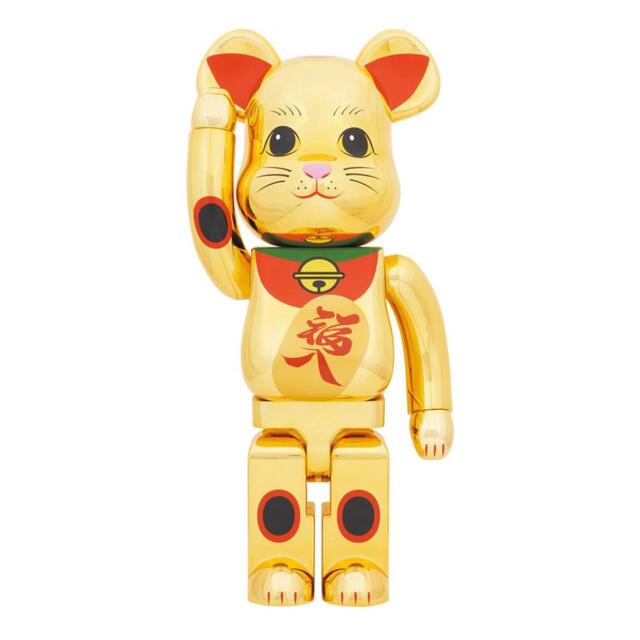 BE@RBRICK 招き猫ペコちゃん 福 金メッキ 1000％