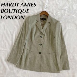 ハーディエイミス(HARDY AMIES)の【美品】HARDY AMIES♡綿麻テーラードジャケット(テーラードジャケット)