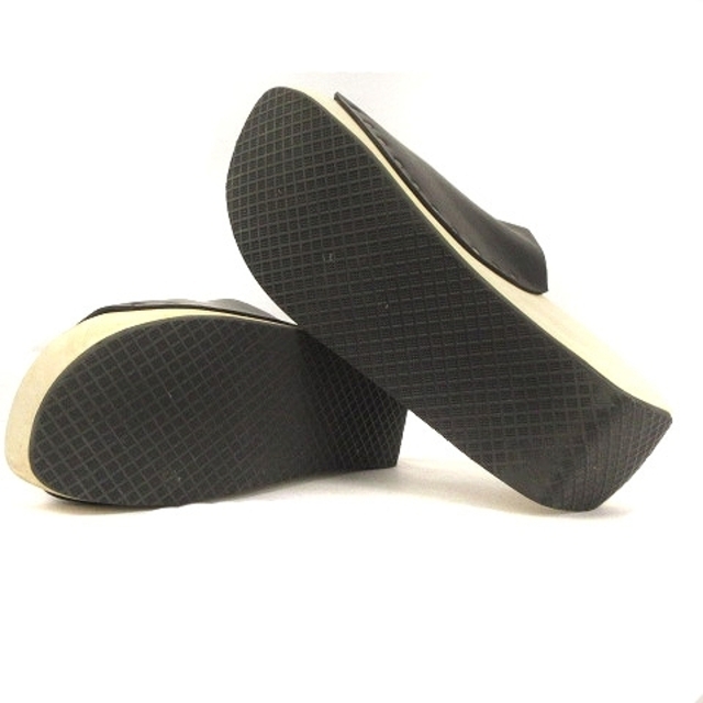 trippen(トリッペン)のトリッペン サンダル ウエッジソール ウッド レザー 黒 ブラック 37 レディースの靴/シューズ(サンダル)の商品写真