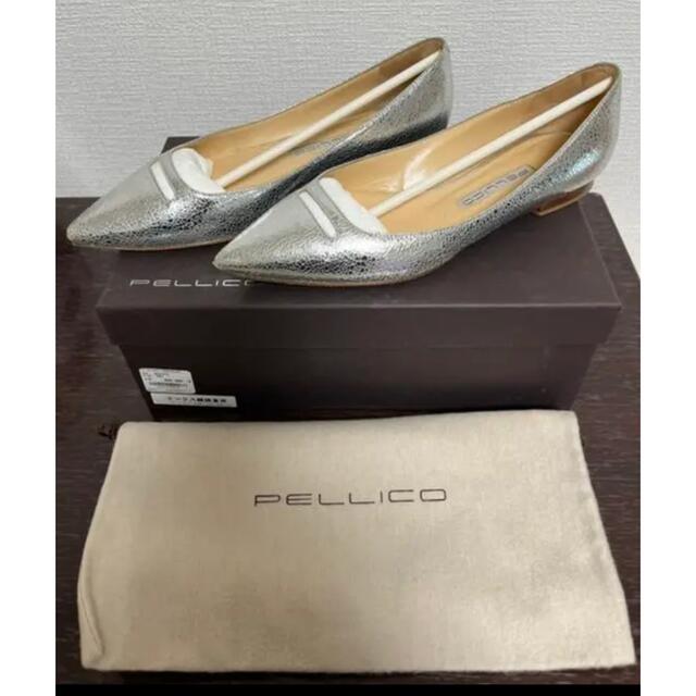 PELLICO(ペリーコ)のともにゃん様専用　ペリーコ　シルバー　フラット　パンプス レディースの靴/シューズ(ハイヒール/パンプス)の商品写真