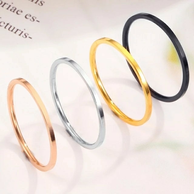 ステンレス 極細 シンプル リング 指輪 1mm ピンクゴールド 16.5号 レディースのアクセサリー(リング(指輪))の商品写真