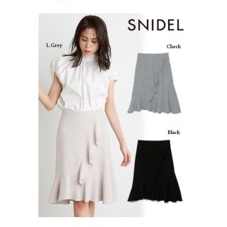 スナイデル(SNIDEL)のSNIDEL フレアミニスカート(BLK)(ひざ丈スカート)