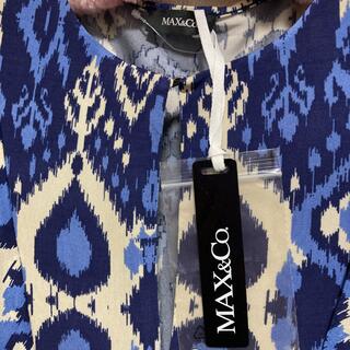 Max & Co. - 【新品】MAX&Co.膝丈ワンピース 柄 ブルー 紺 XS~M