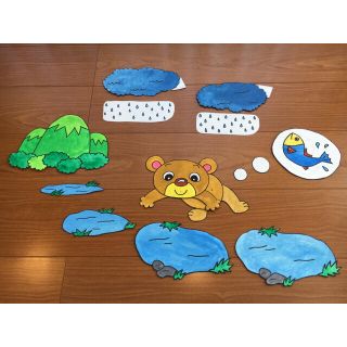 保育士さん★幼稚園の先生★必需品！！！ペープサート あめふりくまのこ☔︎(知育玩具)