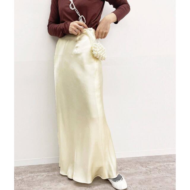 レディースsilk satin skirt