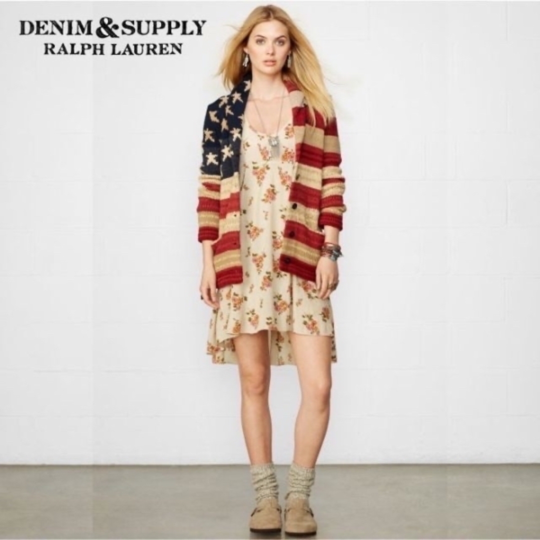 Denim & Supply Ralph Lauren(デニムアンドサプライラルフローレン)の美品 正規 S ラルフローレン アメリカンフラッグ ショール カーディガン レディースのトップス(カーディガン)の商品写真